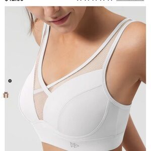 Elegant White Mesh Sports Bra